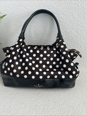 kate spade Black and White Polka Dot Top-Handle Shoulder Bag